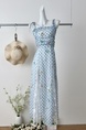 French Style Gentle Blue Plaid Sling Dress in Light Blue, Women's 2025 Summer New Waist Slimming Elegant Long Dress