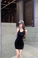Real Shot Cost-Effective Dress Summer Backless Halter Knitted Hip Skirt with Chest Pad in Black