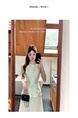 Yang Xiaoxiao Fujia Gold Three-Dimensional Flower Sleeveless Dress Gauze Skirt Fairy Dress in Ivory White Tight Waist Skirt Engagement Dress