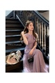 Yang Xiaoxiao Fujia Gold Three-Dimensional Flower Sleeveless Dress Gauze Skirt Fairy Dress in Lavender Tight Waist Skirt Engagement Dress