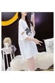 Title: Official Picture Pure Cotton/Back Collar Design Mid-Length T-Shirt Female Printed Versatile Loose Top - White