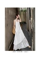 High Quality and Quality! White Sleeveless Vest Dress Women's Summer French Style Temperament High Sense Seaside Vacation Dress