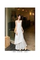 High Quality and Quality! White Sleeveless Vest Dress Women's Summer French Style Temperament High Sense Seaside Vacation Dress