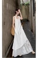 High Quality and Quality! White Sleeveless Vest Dress Women's Summer French Style Temperament High Sense Seaside Vacation Dress