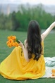 High Quality and Quality! Summer Small Look Tall French Style Temperament Gentle Yellow Gallus Dress Women's Suit in Bright Yellow