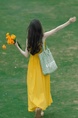 High Quality and Quality! Summer Small Look Tall French Style Temperament Gentle Yellow Gallus Dress Women's Suit in Bright Yellow