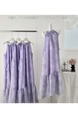Floral Beauty Handmade Flower Halter Dress Women's Summer Seaside Vacation Style Lavender Dress