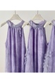 Floral Beauty Handmade Flower Halter Dress Women's Summer Seaside Vacation Style Lavender Dress