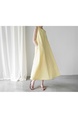 Korean Style Sleeveless Vest Loose Slim Linen Artistic Knee-Length Dress for Women in Yellow