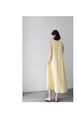Korean Style Sleeveless Vest Loose Slim Linen Artistic Knee-Length Dress for Women in Yellow