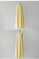 Korean Style Sleeveless Vest Loose Slim Linen Artistic Knee-Length Dress for Women in Yellow