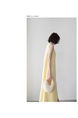 Korean Style Sleeveless Vest Loose Slim Linen Artistic Knee-Length Dress for Women in Yellow