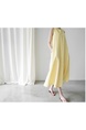 Korean Style Sleeveless Vest Loose Slim Linen Artistic Knee-Length Dress for Women in Yellow