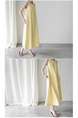 Korean Style Sleeveless Vest Loose Slim Linen Artistic Knee-Length Dress for Women in Yellow