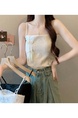 Cream Real Shot Wholesale Price 2025 Summer New Sweet Spicy National Style Retro Chinese Knot Design Camisole with Chest Pad