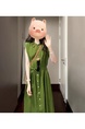 High Quality and Quality! French Style Green Lapel Sleeveless Dress Women's Summer Retro Elegant Single-Breasted Cardigan Dress
