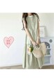 Korean Summer Round Neck Small Breasted Striped Sleeveless Dress in Light Green - Sweet Korean Style New Color Debut