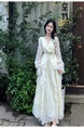 High Quality and Quality! French First Love Dress Super Fairy Sweet Gentle Ruffled Princess Dress Female Spring and Summer in Cream