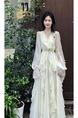 High Quality and Quality! French First Love Dress Super Fairy Sweet Gentle Ruffled Princess Dress Female Spring and Summer in Cream