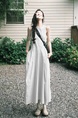 High Quality and Quality! Korean Style Light Gray Round-Collar Large Skirt Vest Dress Loose Design Elegance Sleeveless Dress