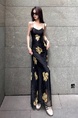 Original Fabric! Floral Skirt Sling Dress Chiffon Dress Slim Fit Waist-Controlled Slimming Temperament Long Long Dress Female Summer in Black