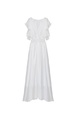 Real Shot of 2025 French Style Simple and High-End Ruffled Chiffon High Waist Slim V-Neck Mid-Length Dress in White