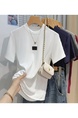 Real Shot High-Grade Small Stand-up Collar Short-Sleeved T-shirt Women's Summer Slim Fit Inner Wear Half Sleeve Korean Simple Easy Matching Clothes in White