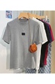 Real Shot High-Grade Small Stand-up Collar Short-Sleeved T-shirt Women's Summer Slim Fit Inner Wear Half Sleeve Korean Simple Easy Matching Clothes in Gray