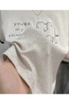 Real Shot Heavy Industry Manual Crocheted Short-Sleeved T-shirt Women's Summer Simple Pen Elephant Embroidered T-shirt Western Style Shoulder Clothes in Light Gray