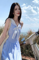 Light Blue Striped Dress Women's Summer 2025 New Small Temperament Waist-Controlled Dress
