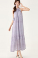 Lavender Real Shot Spot 2025 Summer New Handmade Flower Halter Dress Seaside Holiday Style Purple Long Skirt