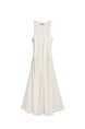 White Real Shot 2025 Spring and Summer New Simple White Dress Comfortable Daily A-line Large Hem Vest Pleated Dress Women