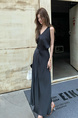 Black Real Shot 2025 Spring/Summer New Design Sense V-neck Draping Satin Dress Women's Waist-Tight Slimming Lace-up Dress