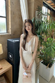 Ivory Real Shot 2025 Spring/Summer New Design Sense V-neck Draping Satin Dress Women's Waist-Tight Slimming Lace-up Dress