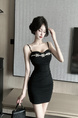 Black Real Shot of 2025 Hepburn Style Dress with Suspenders, High-End Temperament, Slim Waist, Thin Hot Girl Short Skirt for Women