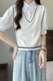 White Real Shot Wholesale Price 2025 New Niche College Style POLO Collar Vest Fake Two-Piece Short-Sleeved Tops for Women