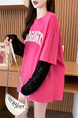 Real shot of 2025 back-collar modal 92% viscose fiber + 8% spandex short-sleeved T-shirt for women in vibrant pink