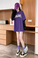 Real shot of 2025 back-collar modal 92% viscose fiber + 8% spandex short-sleeved T-shirt for women in vibrant purple
