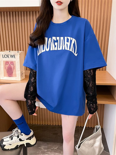 Real shot of 2025 back-collar modal 92% viscose fiber + 8% spandex short-sleeved T-shirt for women in vibrant blue