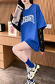Real shot of 2025 back-collar modal 92% viscose fiber + 8% spandex short-sleeved T-shirt for women in vibrant blue