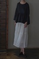 Small Bi Standby 100 Ramie Lace Stitching A-line Slimming Tiered Skirt in White - Summer