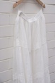Small Bi Standby 100 Ramie Lace Stitching A-line Slimming Tiered Skirt in White - Summer