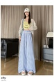 Real Shot Lace Lattice Loose Pants Women's Summer 2025 New High Waist Loose and Slimming Casual Trousers in Light Blue