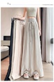 White Real Shot Ice Silk Linen Wide-Leg Pants Women's 2025 Summer New High Waist Cotton and Linen Lace-up Belly Contracting Large Swing Yamamoto Culottes.