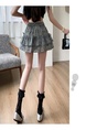 Gray Real Shot Design Niche Bow Pleated Skirt Female Summer Slim Ballet Style Puffy Cake Short Skirt - Gray