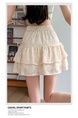Beige Real Shot Design Niche Bow Pleated Skirt Female Summer Slim Ballet Style Puffy Cake Short Skirt - Beige