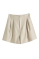 Real Shot Spot Summer New Ice Silk Shorts A-line Wide Leg Pants High Waist Slimming Silky Glossy Casual Pants for Women - Beige