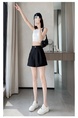 Real Shot Spot Summer New Ice Silk Shorts A-line Wide Leg Pants High Waist Slimming Silky Glossy Casual Pants for Women - Black