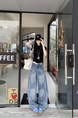 Machete Jeans for Women American Fashion Brand Loose Casual Straight-Leg Wide-Leg Pants - LIGHT BLUE