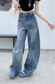 Machete Jeans for Women American Fashion Brand Loose Casual Straight-Leg Wide-Leg Pants - LIGHT BLUE